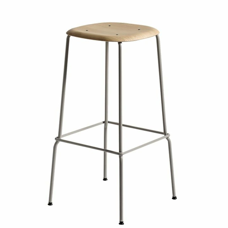 Furniture * | Hay Soft Edge 80 Stool, H 75 Cm, Oak / Gray Typical Style